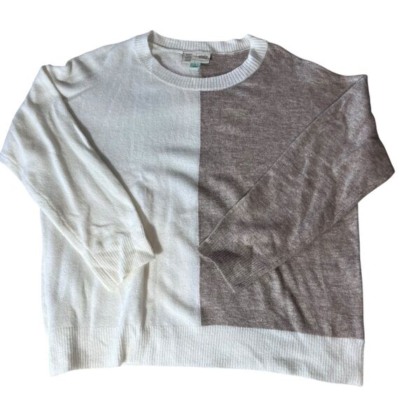 Anthropologie Saturday Sunday Cozy Sweater Womens Medium Colorblock Neutral - Picture 1 of 10